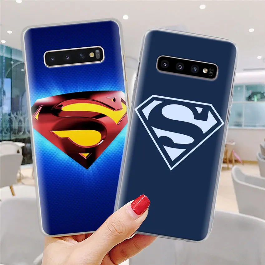Значок "Супермен" с логотипом чехол для телефона для samsung Galaxy S10e S10 плюс S7 S8 S9 Plus, Note 8, 9, 10, плюс S10 5G M20 M30 жесткий чехол Coque