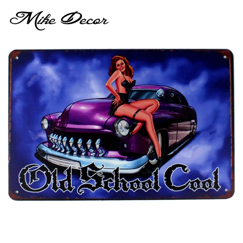 [Mike86] гараж Pin up Lady Route66 Оловянная вывеска художественное украшение стены Дом Кафе бар Винтаж Металл ремесло FG-126 - Цвет: AA 1034
