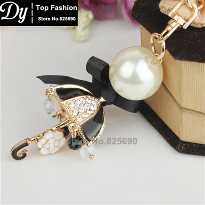 Кристальный брелок сумка с изображением зонта женский для ключей из сплава