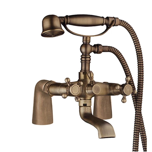 Antique Bathtub Tap3 OUBONI античная латунь бортике двойные ручки хром лак золотая пластина душ ванная раковина ванна кран смеситель кран - Цвет: Antique Bathtub Tap3