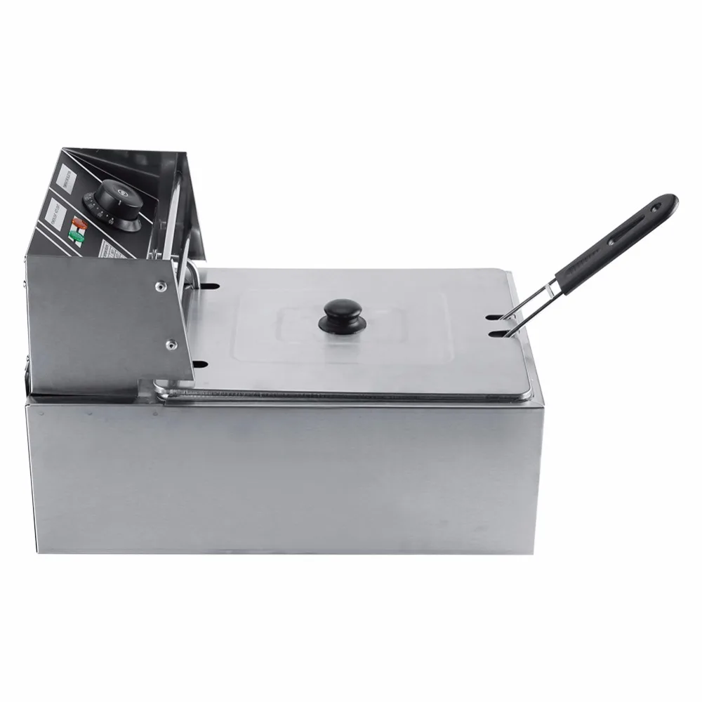 

220-240V Stainless Steel Electric Deep Fryer with Basket for Commercial and Home Use 6L EU Plug