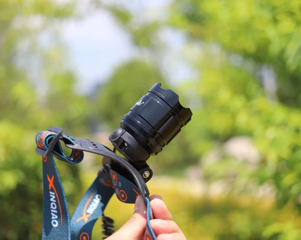 YUPARD zoomable Q5 5 Вт светодиодный налобный фонарь фонарик для кемпинга охоты Передний фонарь Перезаряжаемый 18650 аккумулятор красный лазер