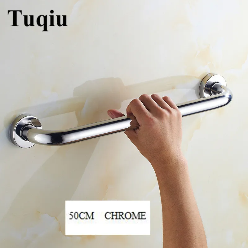 50CM chrome 4 цвета поручень для ванной латунная ручка для ванной подлокотник для ванной поручень золотой ручной бар безопасный бар - Цвет: 50CM chrome