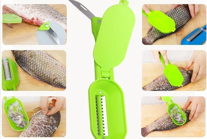 Рыбья чешуя кожи Remover Scaler и нож Fast Cleaner инструменты для уборки на кухне выскабливание рыбья чешуя скребок Кухня аксессуары D5