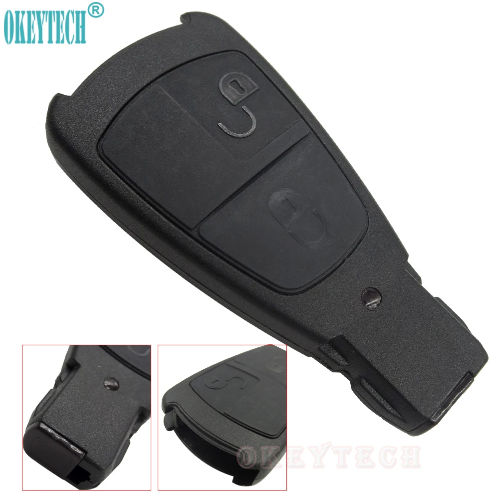 Okeytech старый стиль 3 кнопки дизайн для Benz Mercedes C180 1998-2004 W202 чехол для ключей смарт-карта оболочка без вставки Лезвия