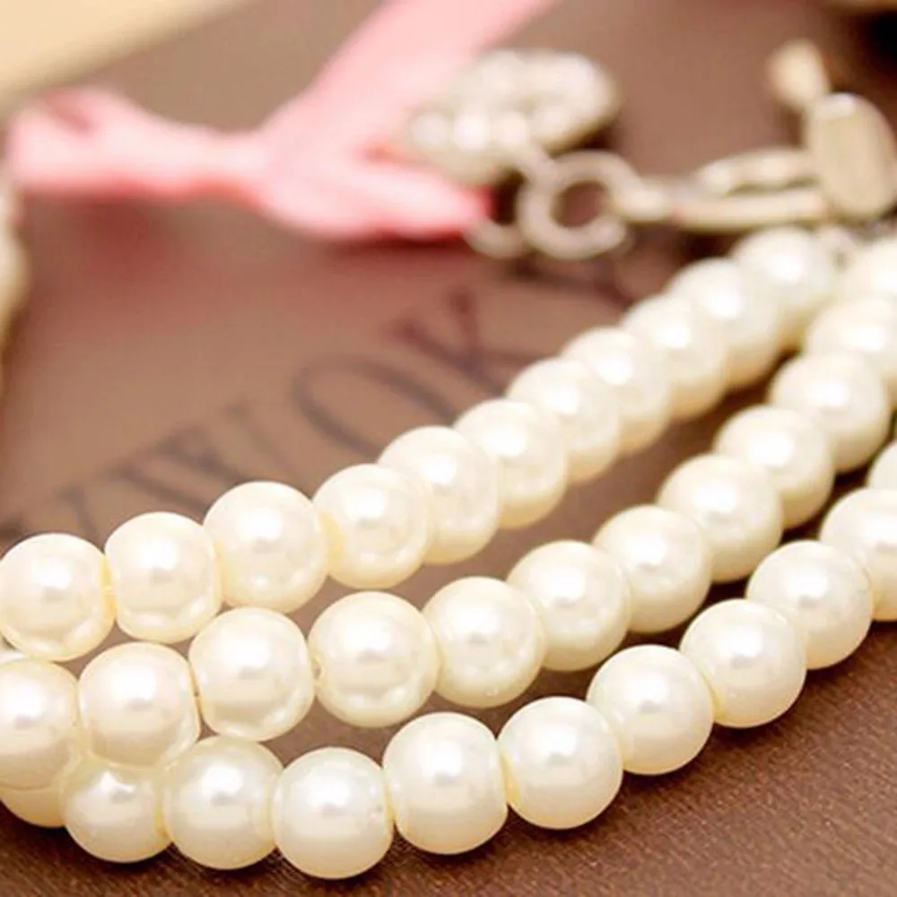 Simulate Pearl Bracelet Women Elastic Rope Charm Bracelets Bangles Girls Fashion Jewelry Pulseras Mujer Perlas | Украшения и