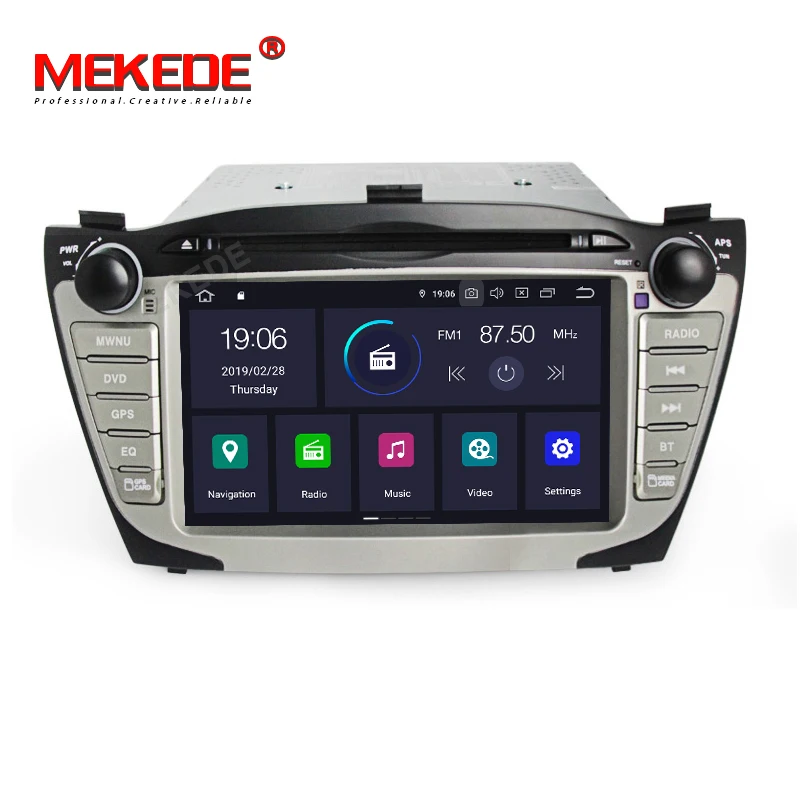 Mekede автомобильный Радио Мультимедиа Видео плеер навигация gps DVD Android 9,0 для hyundai/IX35/TUCSON 2009- с DSP ips