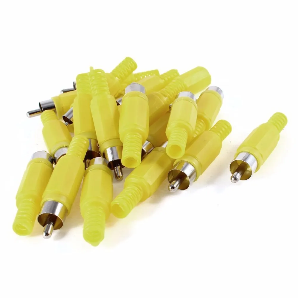 50pcs Solder RCA Male plug Audio Video Connector Yellow and White | Обустройство дома