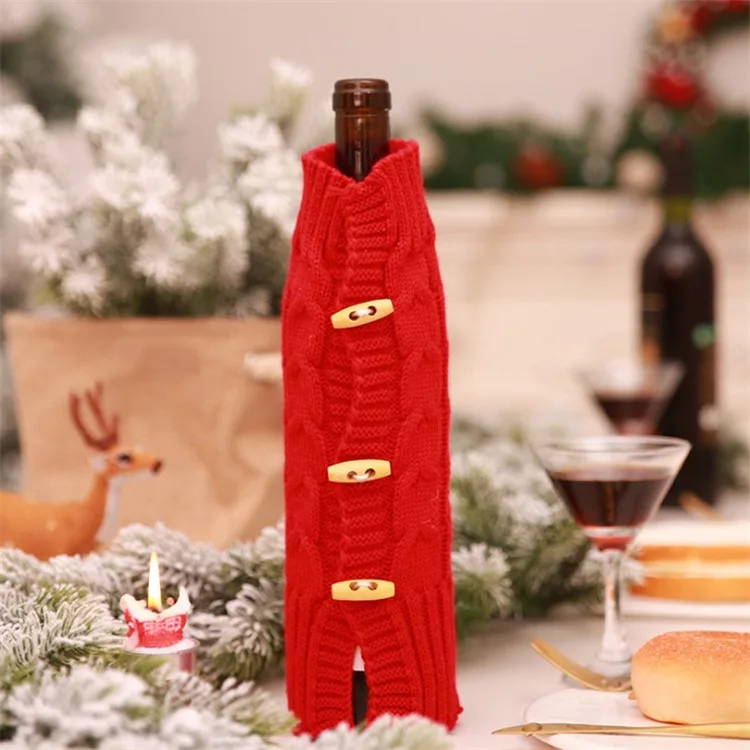 Рождественские украшения Лось крышку бутылки вина Vajilla De Navidad Vajillas Adornos Para Casa Y La