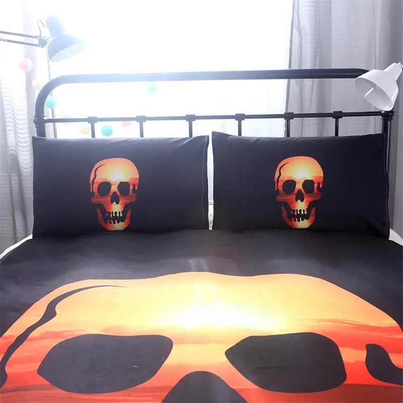 Новинка набор из 3 предметов: пододеяльник с 3D-принтом скелет человека Череп