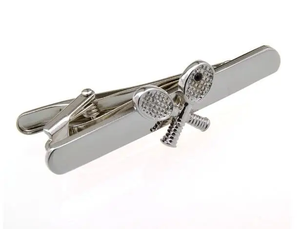 10 шт покрытые серебром самолет Зажимы для галстука теннисной ракетке булавка