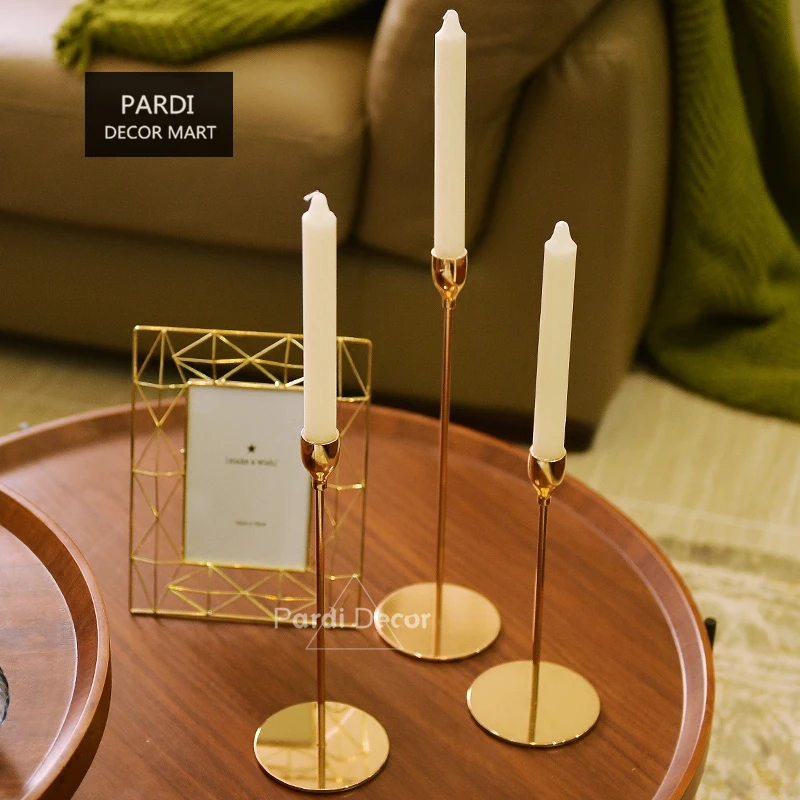 

Brand new simple and gorgeous tulip type golden candle holder metal candle holder home decorations 1pc/lot