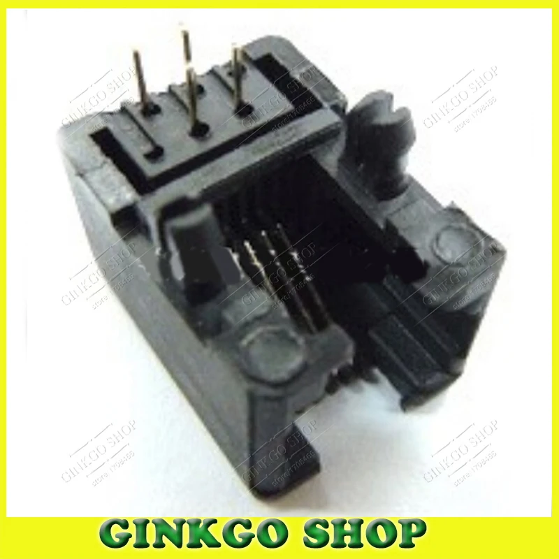 25 шт./лот Новинка RJ11 Телефонная модульная Сетевая розетка 95001 4P4C 4 Pin печатная