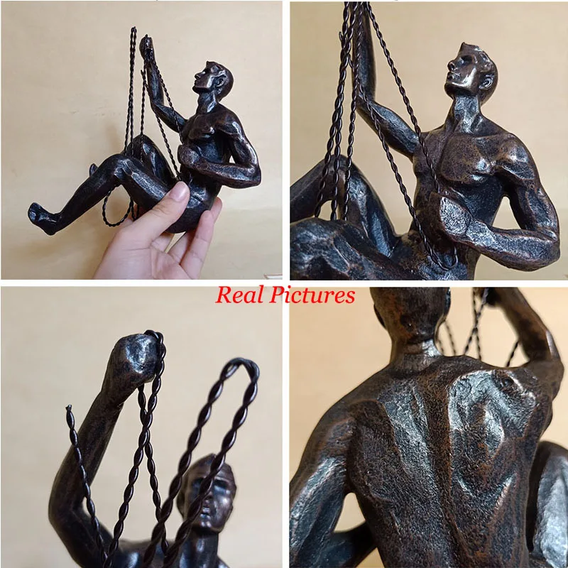 Восхождение Человек смолы настенный кулон украшения скульптурные фигуры