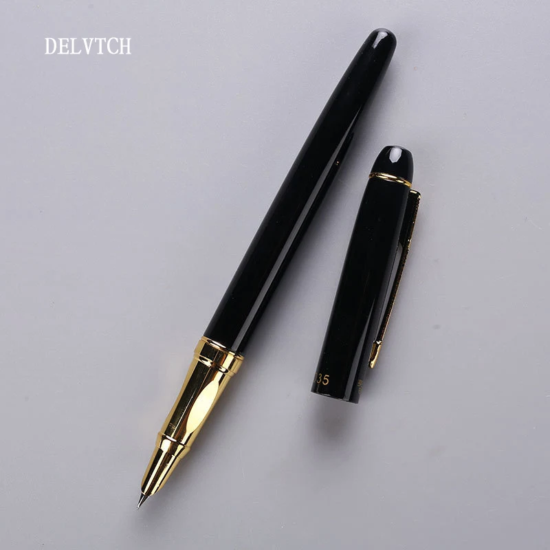 black Delvitch перьевая ручка из листового металла 0,38 мм, 4 цвета, для офиса, бизнеса, конференции, подарочная ручка, для студентов, инструменты для письма - Цвет: black