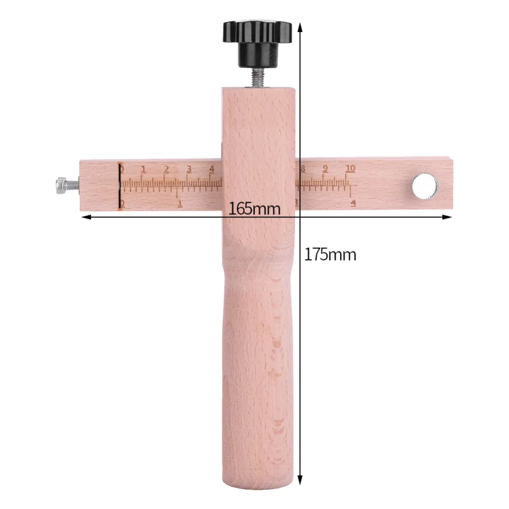

Adjustable Wooden Strip and Strap Belt Cutter Leather Hand Cutting DIY Craft Tool With 5 Blades