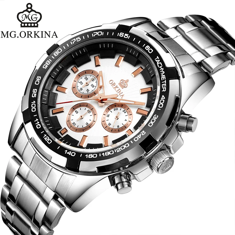 Мг. Часы наручные ORKINA мужские с японским механизмом Кварцевые водонепроницаемые