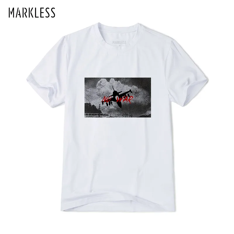 Летняя хлопковая Футболка Markless Мужская модная повседневная футболка с коротким рукавом и принтом дышащие мужские футболки