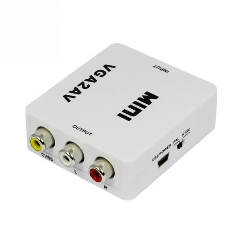 2018 распродажа новинок 1080 P Mini VGA К AV RCA конвертер с 3.5 мм аудио VGA2AV/CVBS + для HDTV PC |
