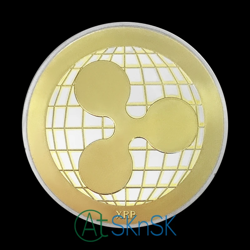 Новогодний подарок памятные монеты XRP Ripple криптовалюта Золотая и серебряная