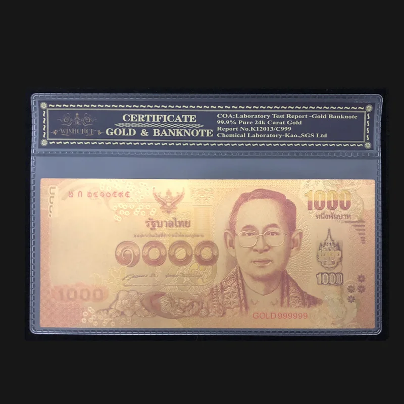 2018 новые продукты для Таиланд банкнот 1000 бат в центре сообщений течение 24k Gold