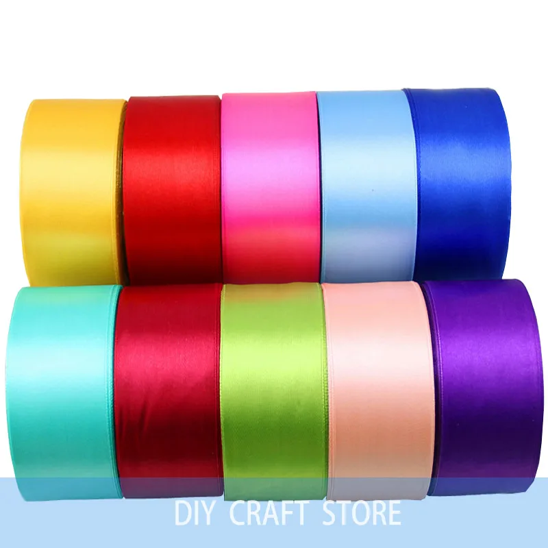 

2'' 50mm Single Face Satin Ribbon For Wedding Party Birthday Christmas Gift Decor 22Meters