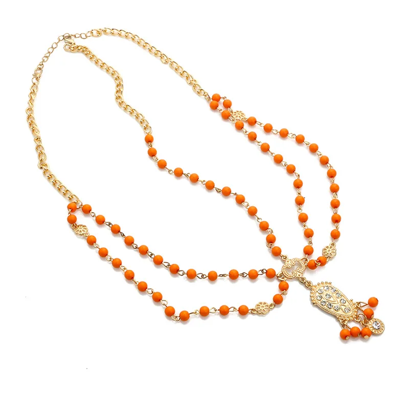 Bohemian Orange Beads Dangle Charms Hair Clasp Band | Украшения и аксессуары