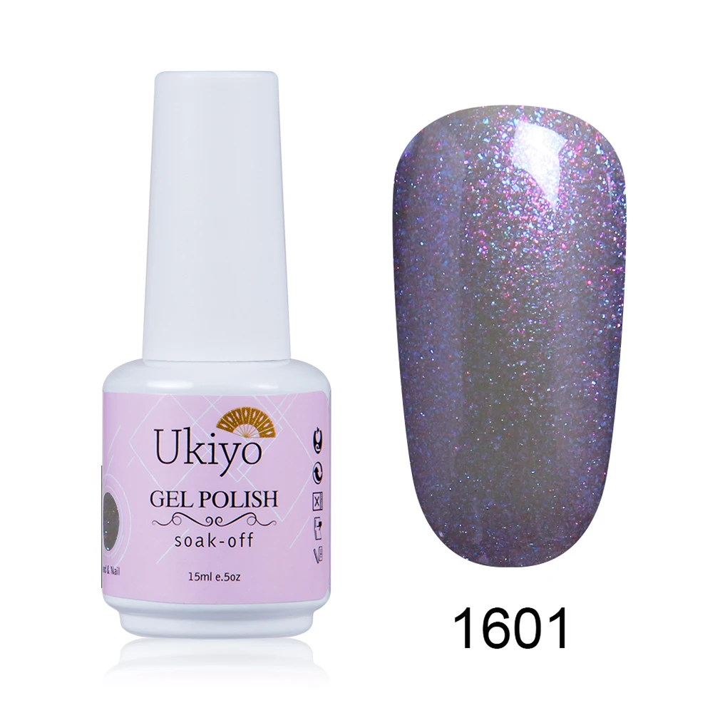 Ukiyo 15 мл гель лак Vernis полуперманентный УФ-гель для ногтей эмаль гель для ногтей геллак замачиваемый блеск лак для ногтей - Цвет: 1601