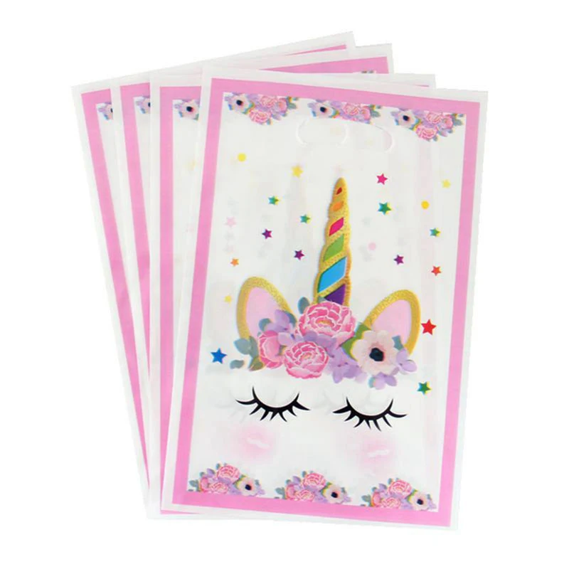 gift bag 20pcs 10 шт./лот, одноразовые чашки/тарелки в виде цветов единорога, вечерние принадлежности в виде единорога, декор для дня рождения, одноразовая посуда для детского душа - Цвет: gift bag 20pcs