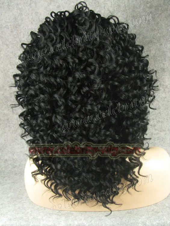 N15-1 Fairy Lady Volume Bounce Curl New Style Synthetic Lace Front Wig Rihanna Black |