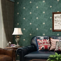 round net fine non woven wallpaper retro european flower bedroom living room tv background mottled dark green wallpapers