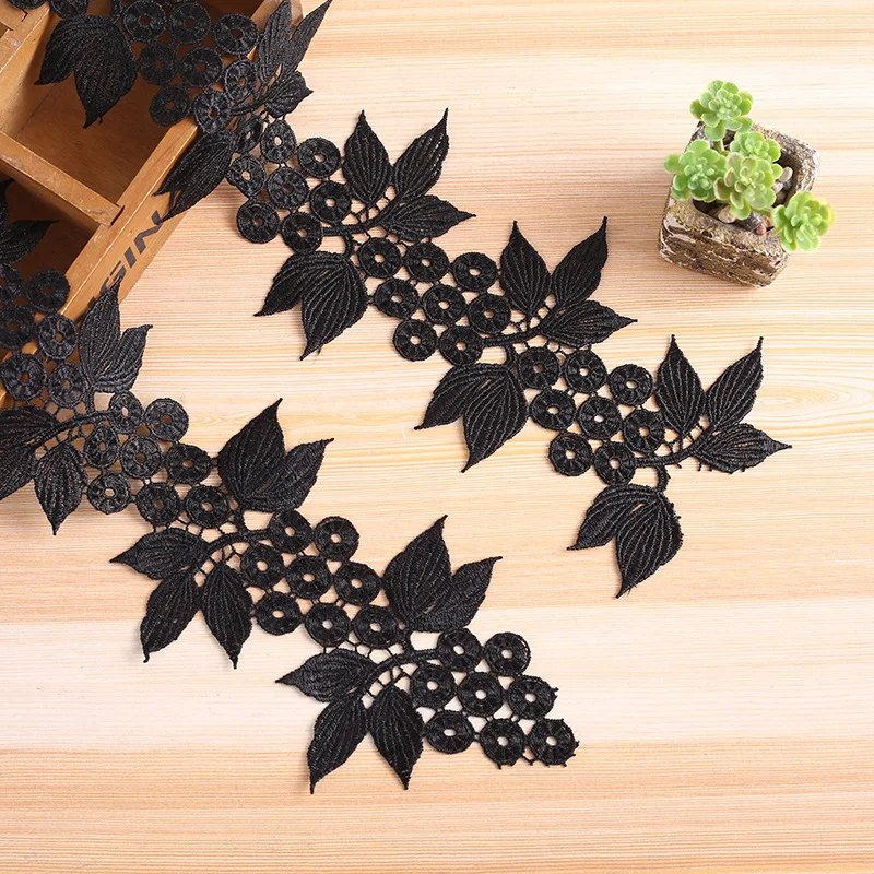 1 ярд высокое качество полиэстер Черный Водорастворимые кружевной компьютерная