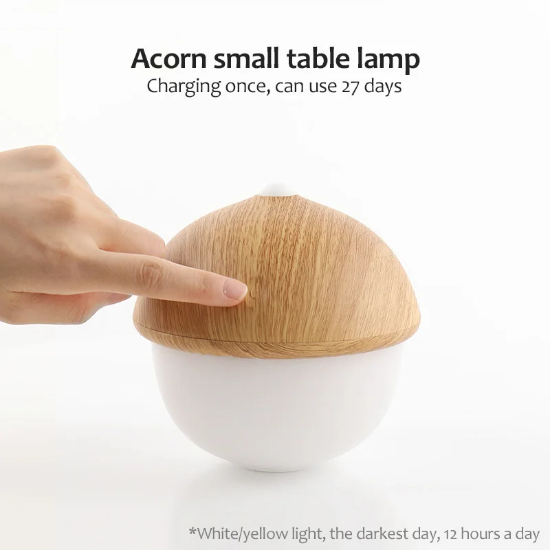 Креативная настольная лампа USB перезаряжаемая Грибная оливковая желудь с