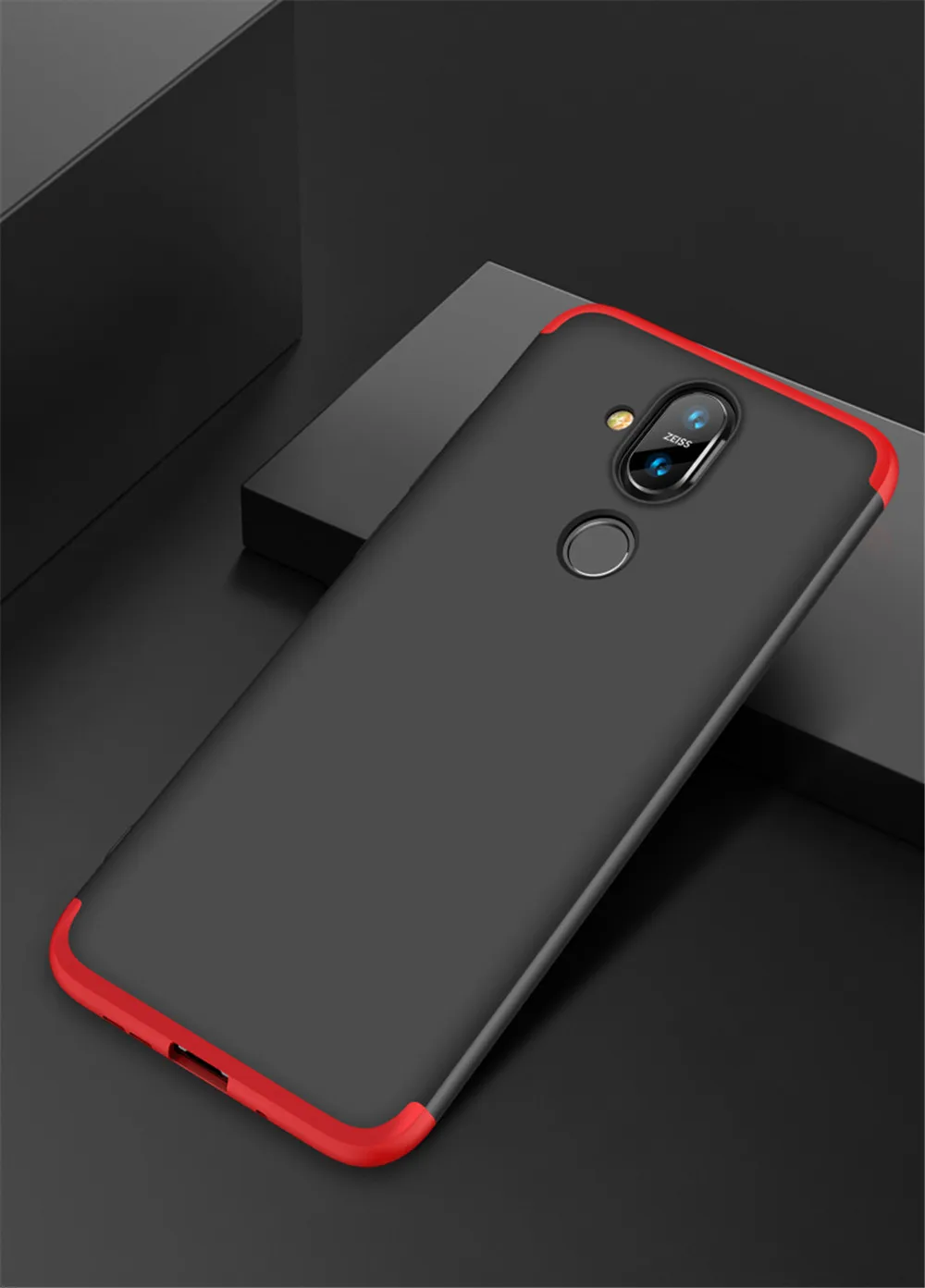 Для nokia x7 чехол GKK 360 полная защита жесткий Гибридный ПК 3 в 1 дизайн матовый