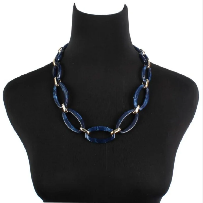 blue Find Me, мода, мощное геометрическое массивное ожерелье и кулоны, винтажные длинные цепочки, воротник, колье, ожерелье для женщин, ювелирные изделия - Окраска металла: blue