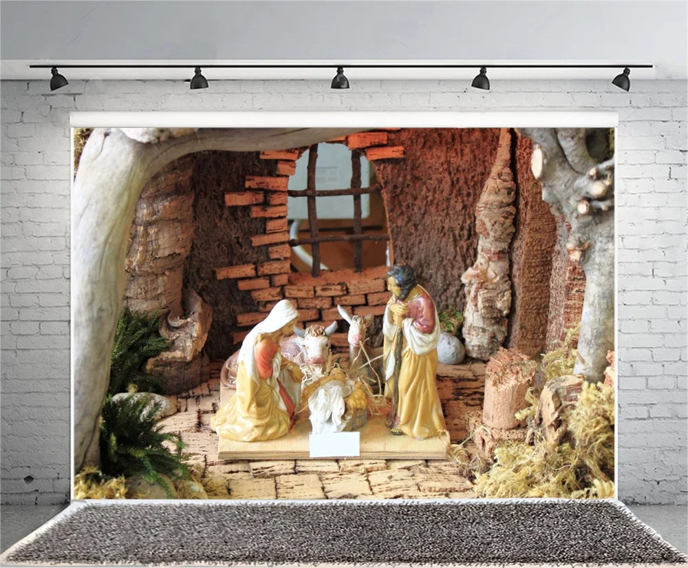 Laeacco Christian Baby Scene Statu фоны для фотосъемки виниловые индивидуальные фотофоны