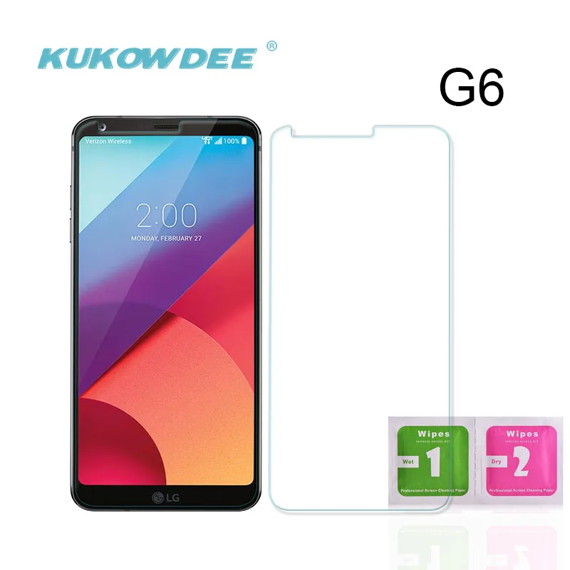 KUKOWDEE 2 шт. 2.5D HD стеклянная Защитная пленка для LG G6 Q6 G7 переднее Защитное стекло
