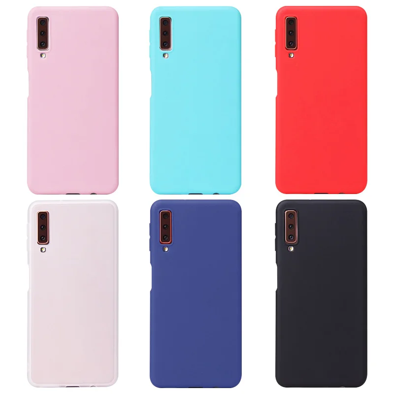 Однотонная одежда Желейный чехол для samsung A7 A6 A8 плюс матовый мягкий чехол из ТПУ с узором для J2 J4 J6 плюс A3 A5 A7 J3 J5 чехол s
