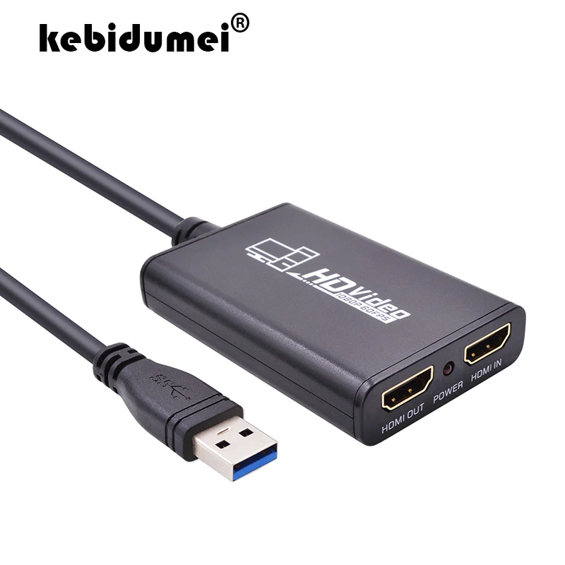 Kebidumei Профессиональная HD игровая коробка для видеозахвата USB 3,0 Штекерная HDMI женская вилка живое потоковое устройство для Xbox PS3 PS4 Play