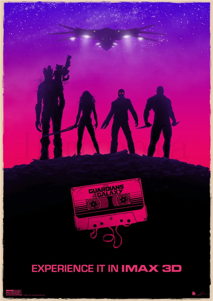 Серый Guardians of the Galaxy Posters Vivid Color White Coated Paper Prints Home Decoration free shipping - Цвет: Серый