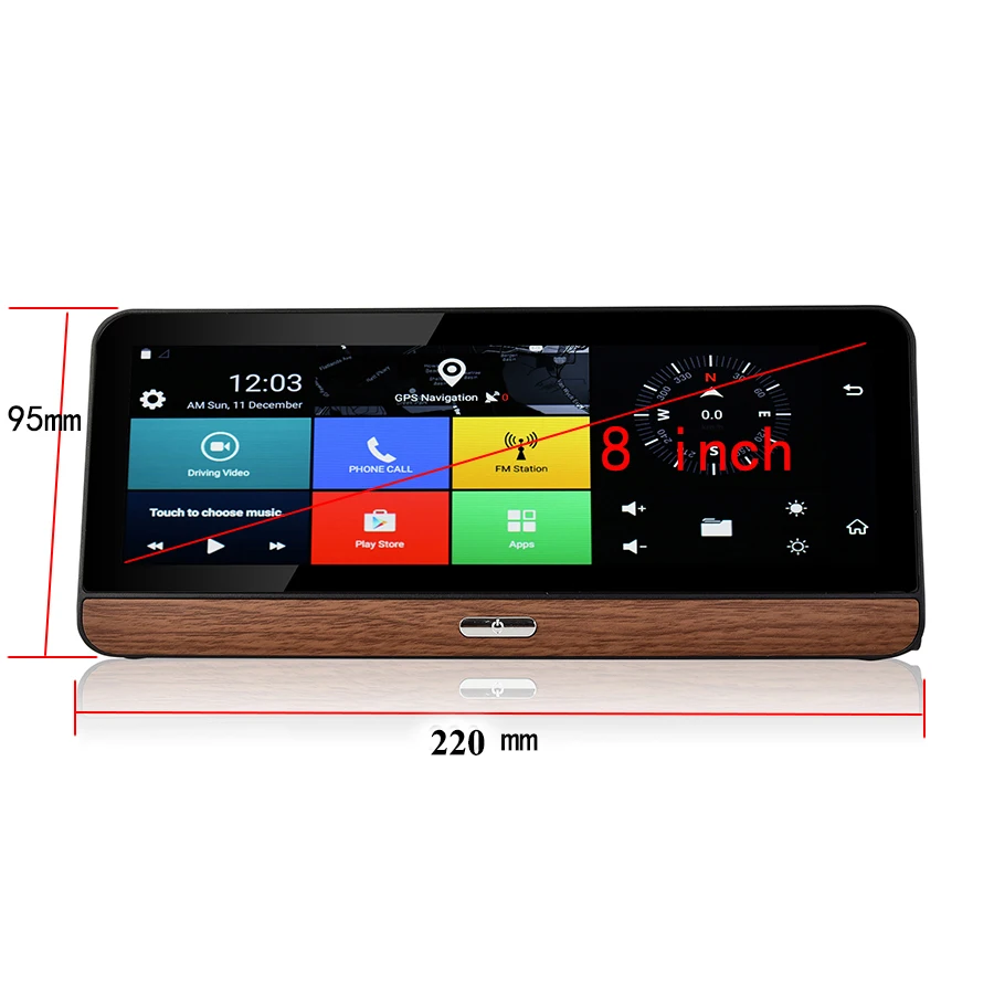 Udricare 8 дюймов 4G gps Android 5,1 WiFi Bluetooth 4G SIM карта приборная панель gps 1080P DVR двойной объектив камера заднего вида видео рекордер