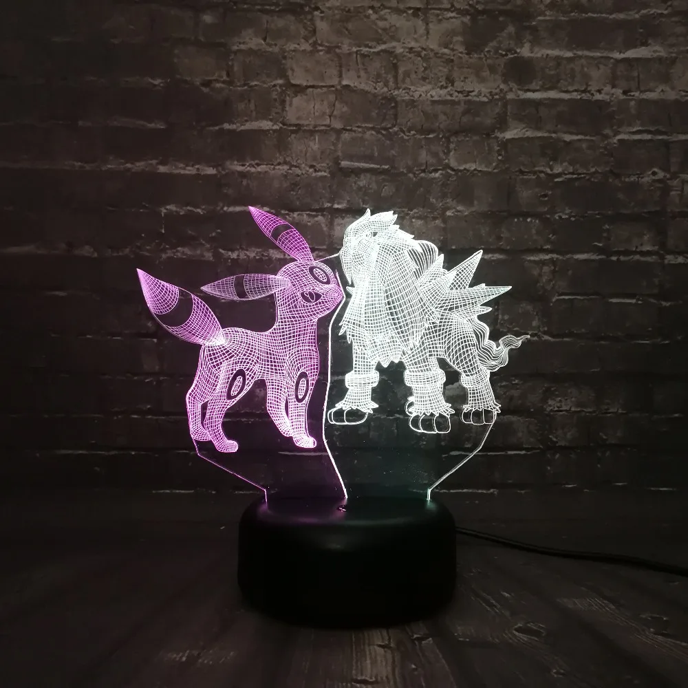 Новинка шар с покемоном игра ночник 3D светодиодный микс двойной цвет лампа для детей ребенок сон свет мальчик подарок мультфильм ребенок База свет