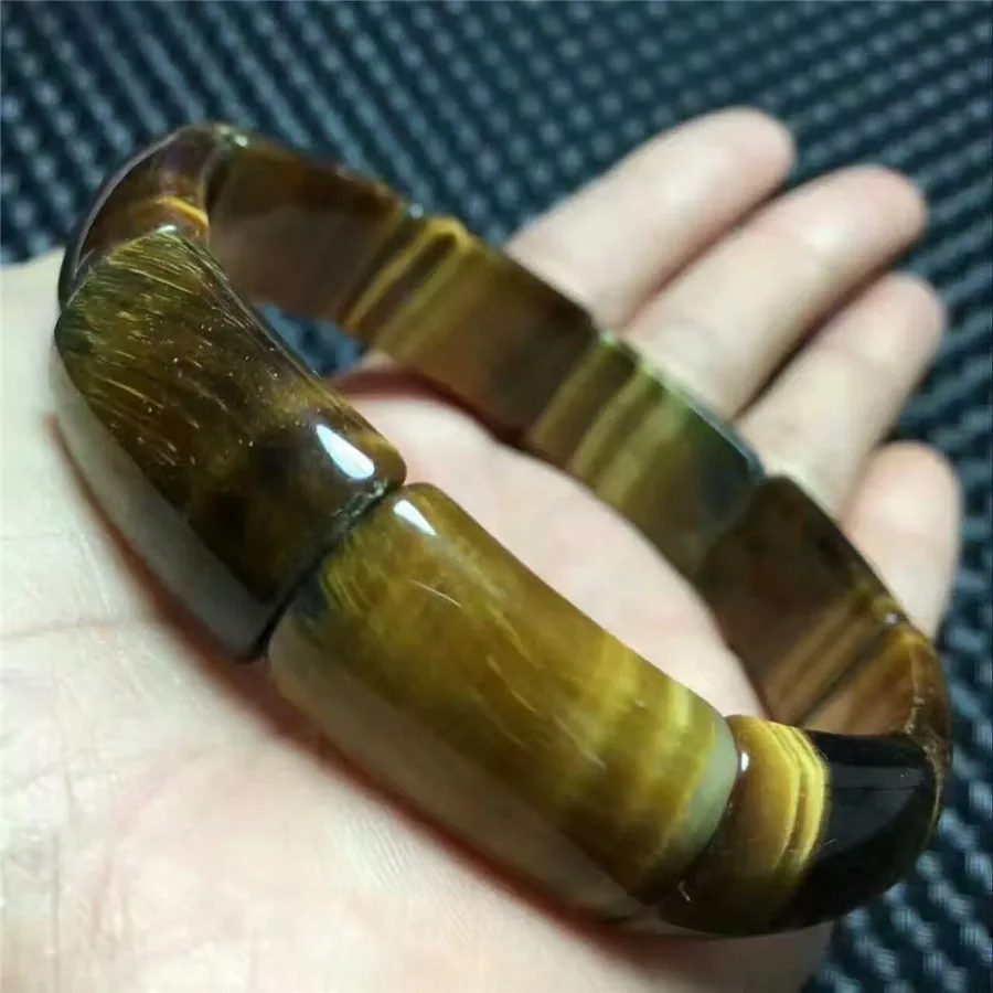 

2017 New Fashion Stretch Bracelets For Women Men Powerful Genuine Yellow Tiger's Eye Natural Stone Bracelet