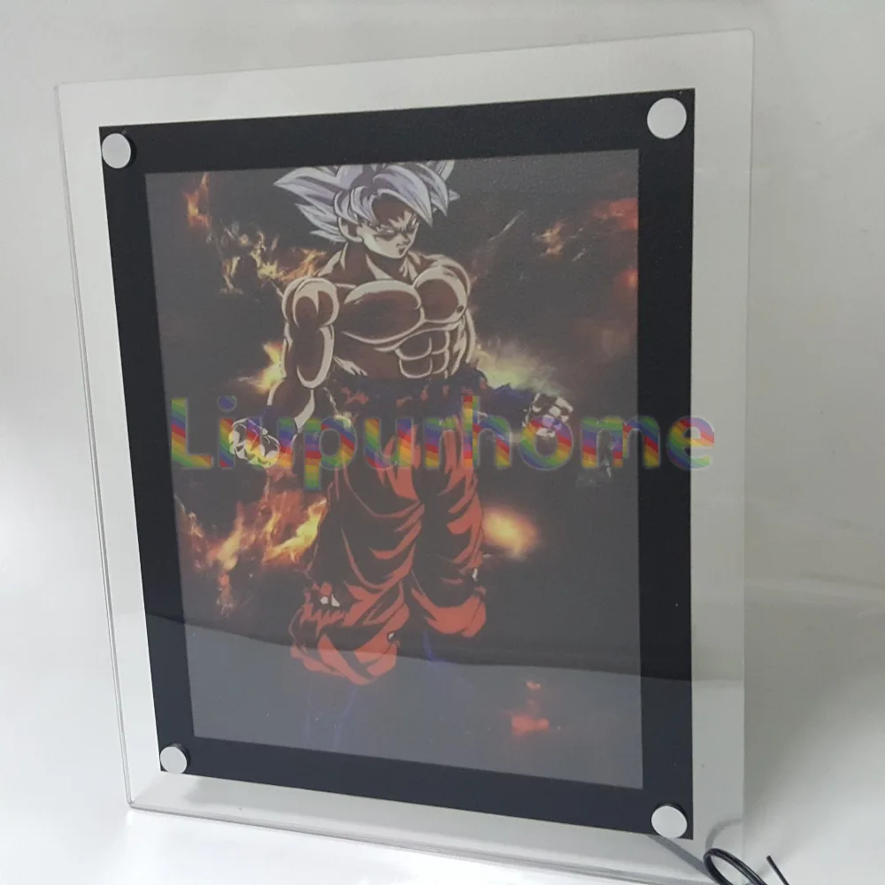Dragon Ball Z Сон Гоку ультра светодио дный инстинкт светодиодная рамка Ночной свет Dragon Ball Супер Гоку Lampara Dragon Ball светодио дный LED для Рождества