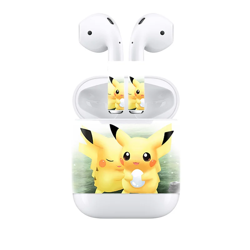 Высокий дизайн Обложка для AirPods кожи стикер с миньонами Пикачу Тоторо узоры наклейки