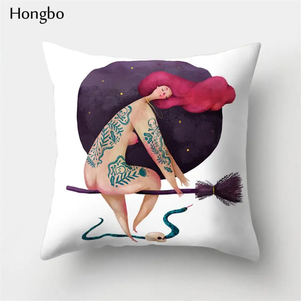 10 Hongbo 1 шт. наволочка цветок череп Лось Хэллоуин Полиэстеровая Подушка Чехол для дивана декоративная - Цвет: 10