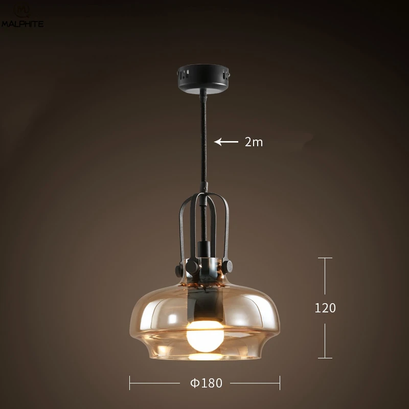 

Nordic Crystal Glass Pendant Lights Vintage Indoor Lighting Fixtures Home Pendant Lamp Bar cafe Industrial Decor luminaires