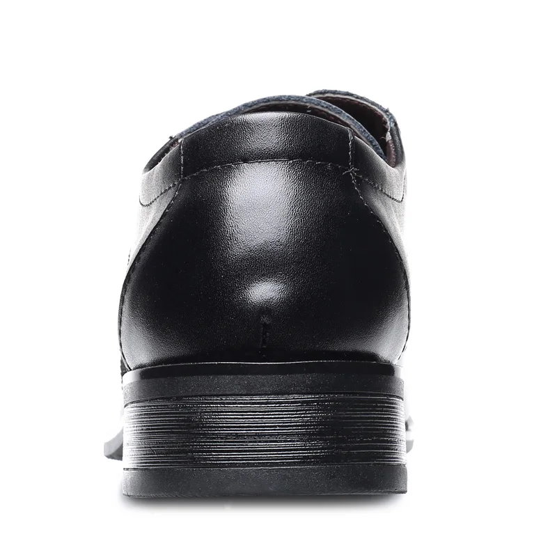 Мужские деловые модельные туфли из натуральной кожи с резным узором Большие