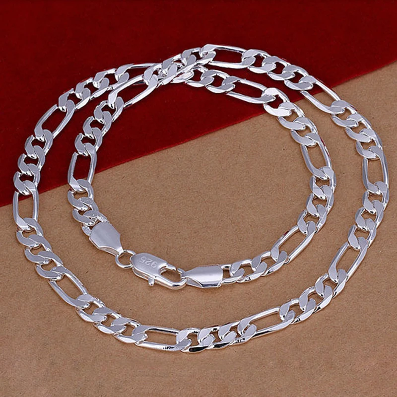 Vogue Men Necklaces Fashionable Silver 8 MM Wide 20 Inches Link Chains Man Male Necklace Jewelry Boyfriends Party Gifts YNS06 | Украшения и