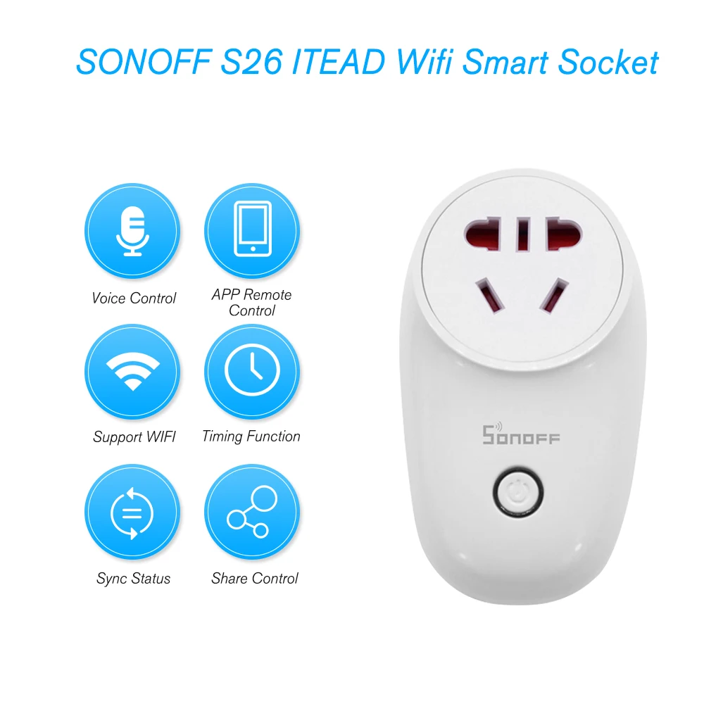 Умная Беспроводная розетка Sonoff S26 с поддержкой Wi Fi|Модули для умного дома| |